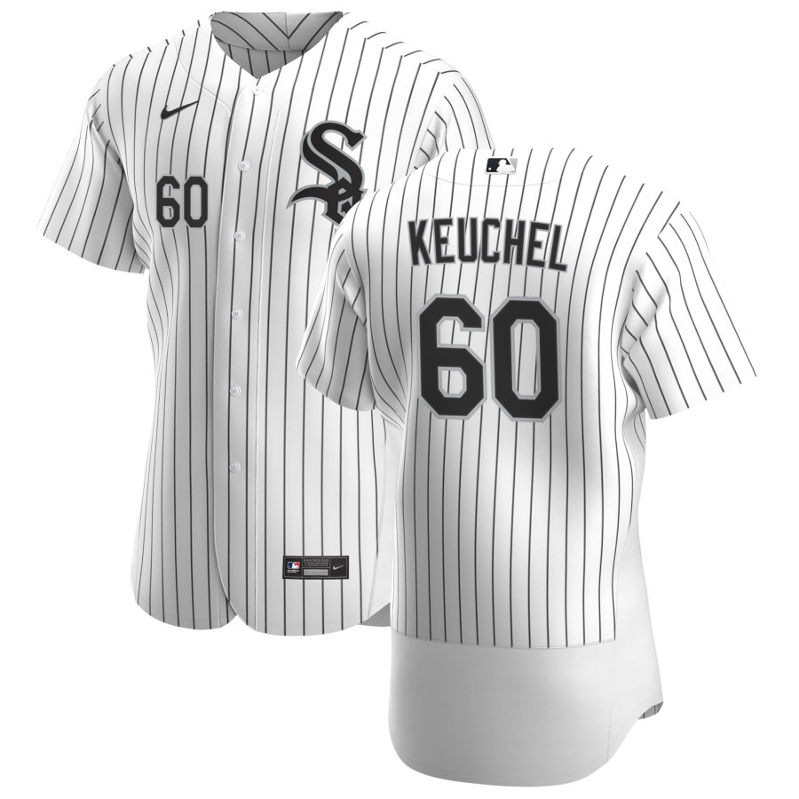 Chicago White Sox #60 Dallas Keuchel Men Nike White Home 2020 Authentic Player MLB Jersey
